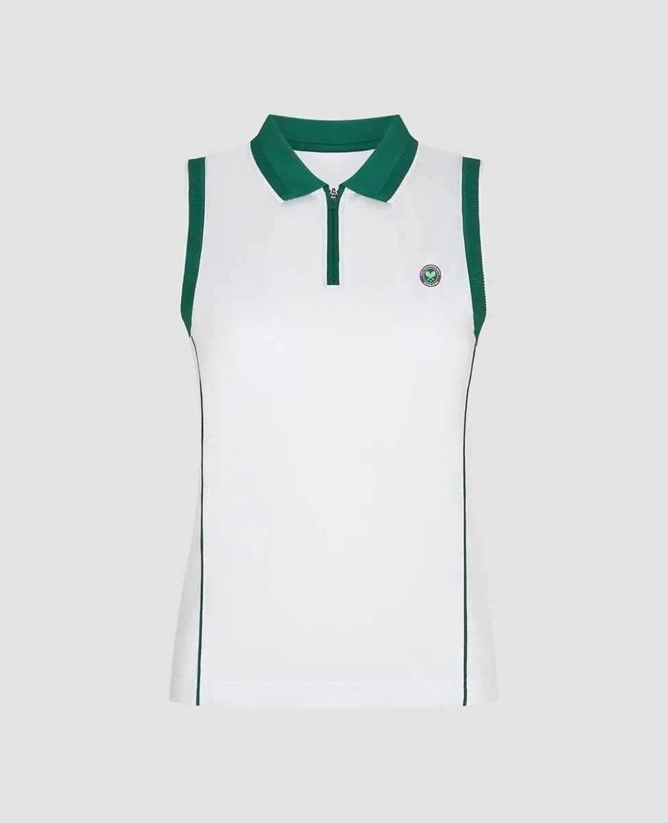 Womens Performance Sleeveless Polo - White