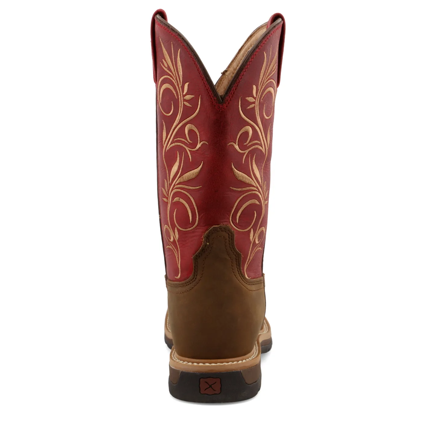 Women’s Twisted X Western Work Boot – Distressed Latigo & Red WLCS003