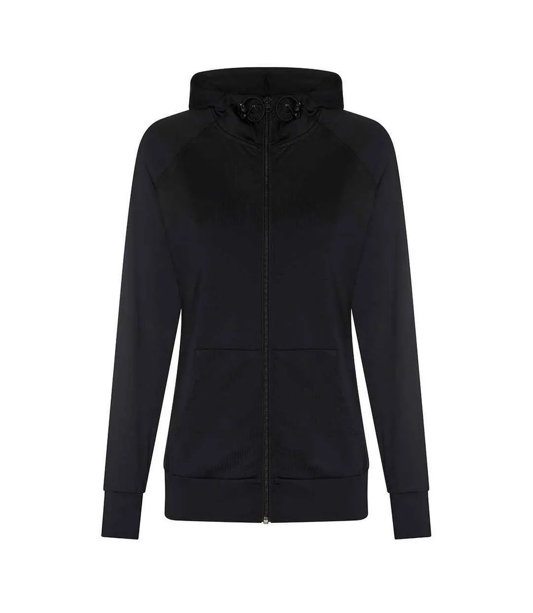 Womens/ladies zoodie contrast full zip hoodie jet black AWDis Cool