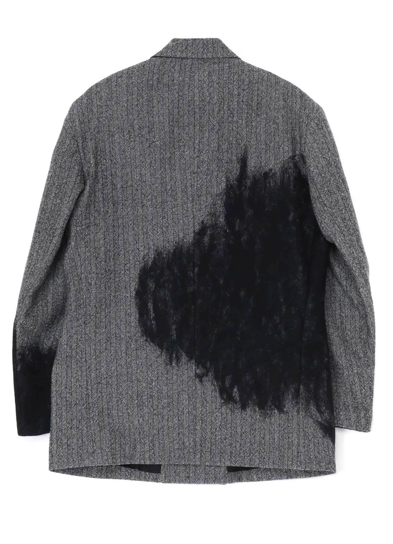 WOOL HERRINGBONE NEEDLE PUNCHED OVERSIZED TAILORED JACKET