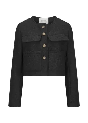 Wool jacket with pockets - LANEVIA in ANTHRACITE