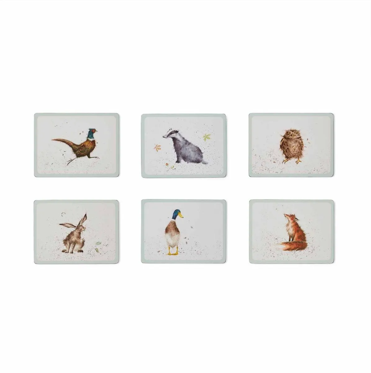 Wrendale Country Set Animal Set of 6 Placemats