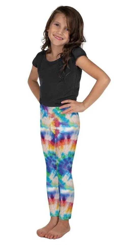 Wrinkled Effect Tie Dye Kid's Leggings