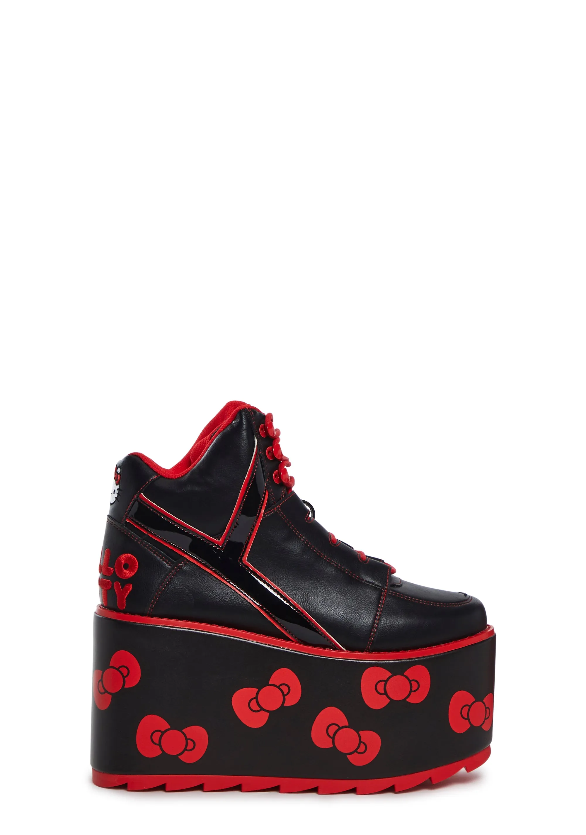 X Sanrio Qozmo Hello Kitty Platform Sneakers - Black-