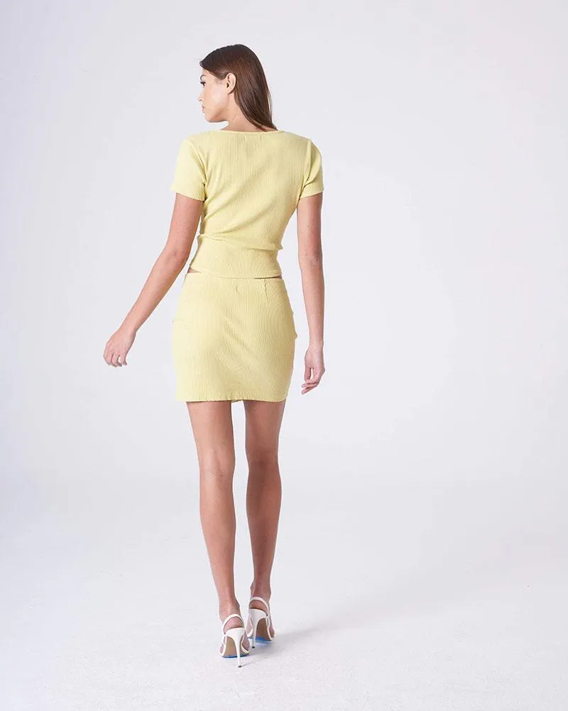 Yellow Button Up Skirt