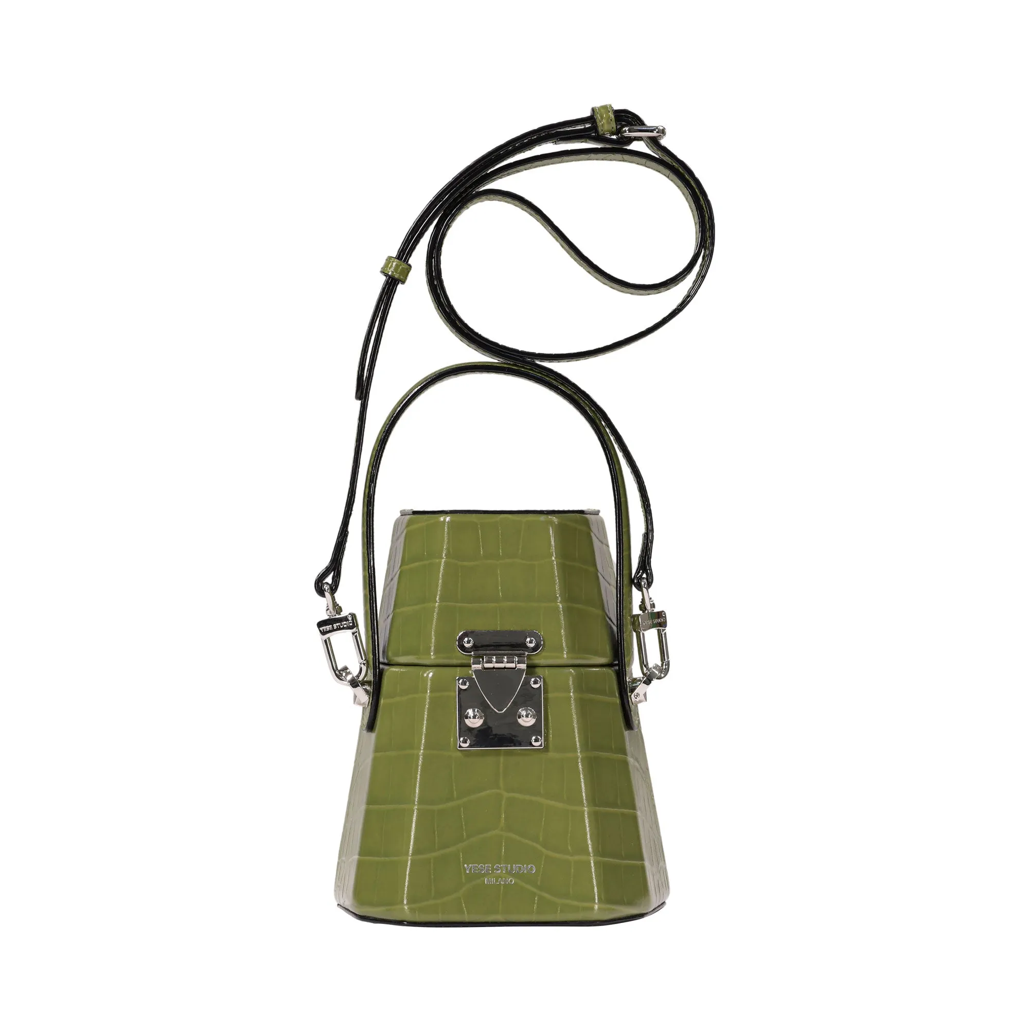 Yese Studio Women's Cris Green Long Crossbody Bag, Size 18cm X 15cm X 7cm