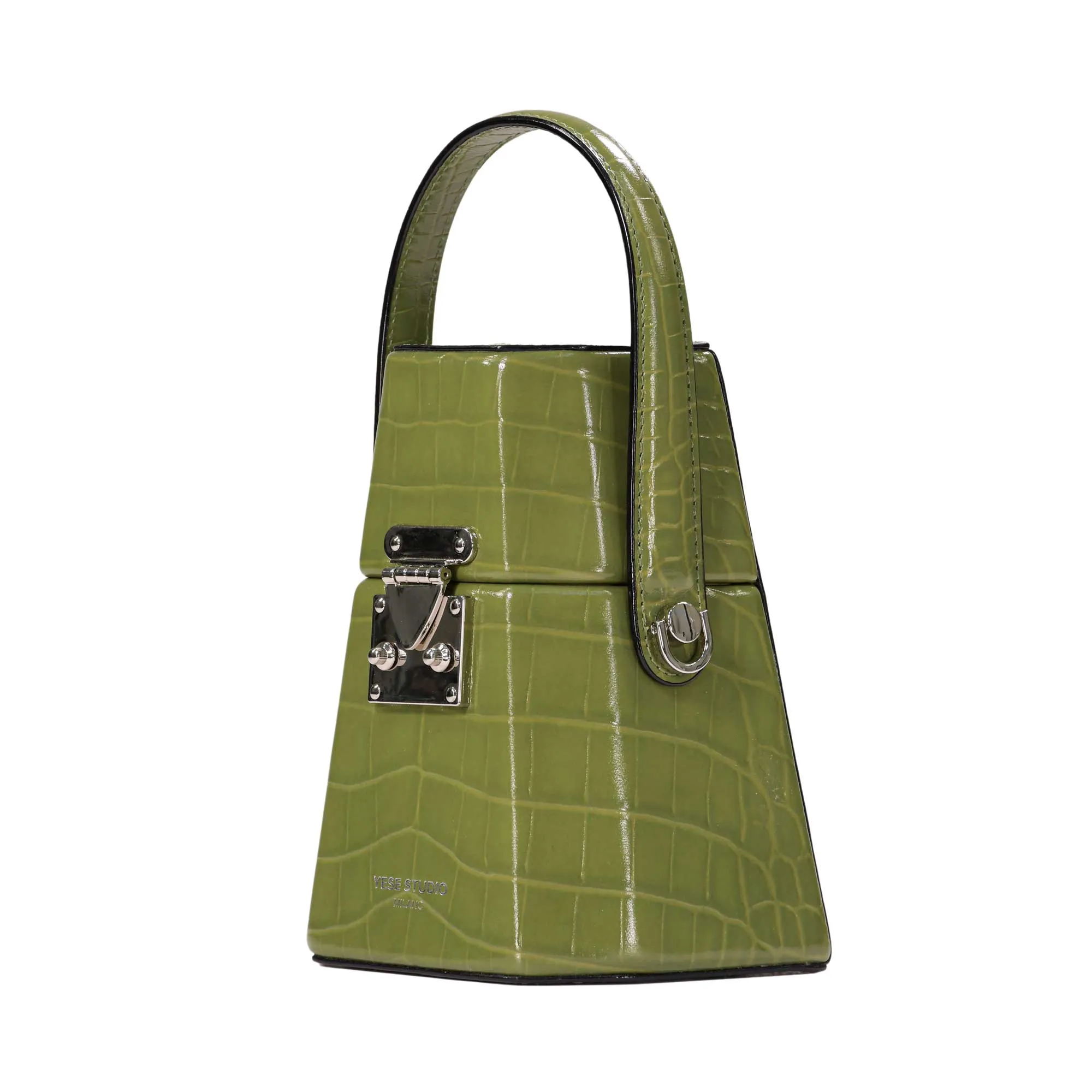 Yese Studio Women's Cris Green Long Crossbody Bag, Size 18cm X 15cm X 7cm