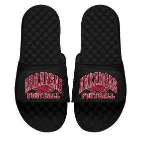 Youth ISlide Black Arkansas Razorbacks Football Varsity Slide Sandals