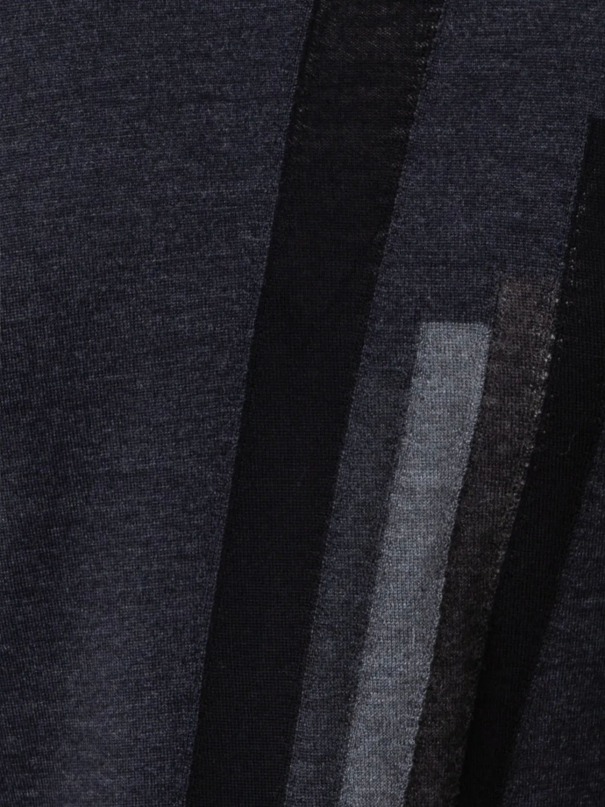 Zig Zag Trapezoid Intarsia Wool Silk Knit Pullover