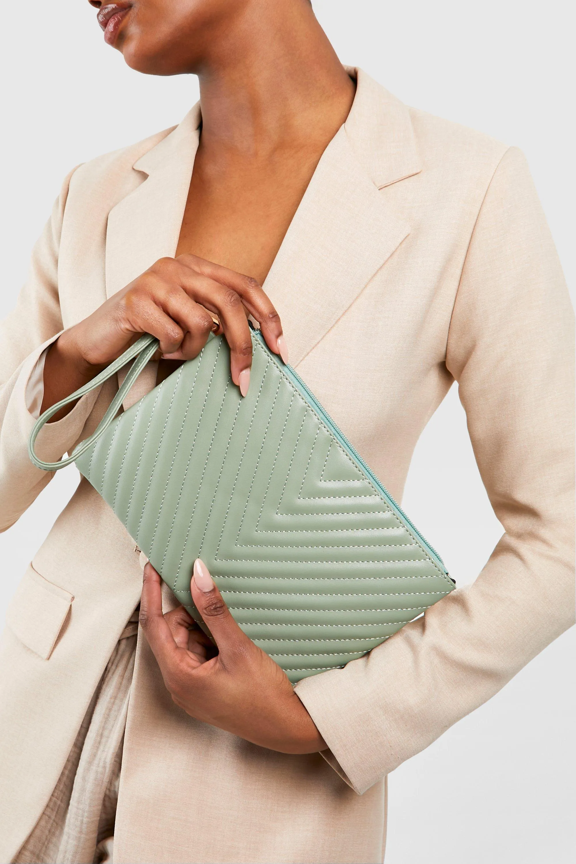 Zip Top Clutch Bag