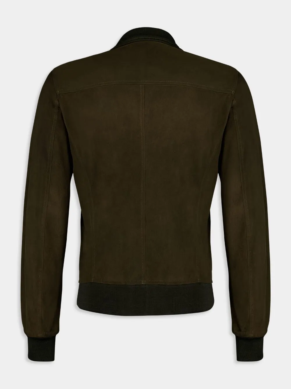 Zip-Up Suede Leather Jacket