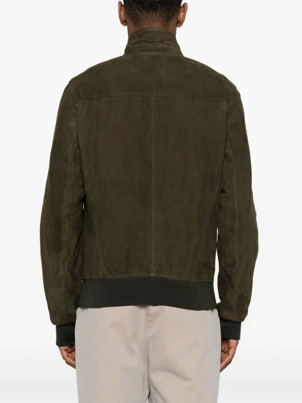 Zip-Up Suede Leather Jacket