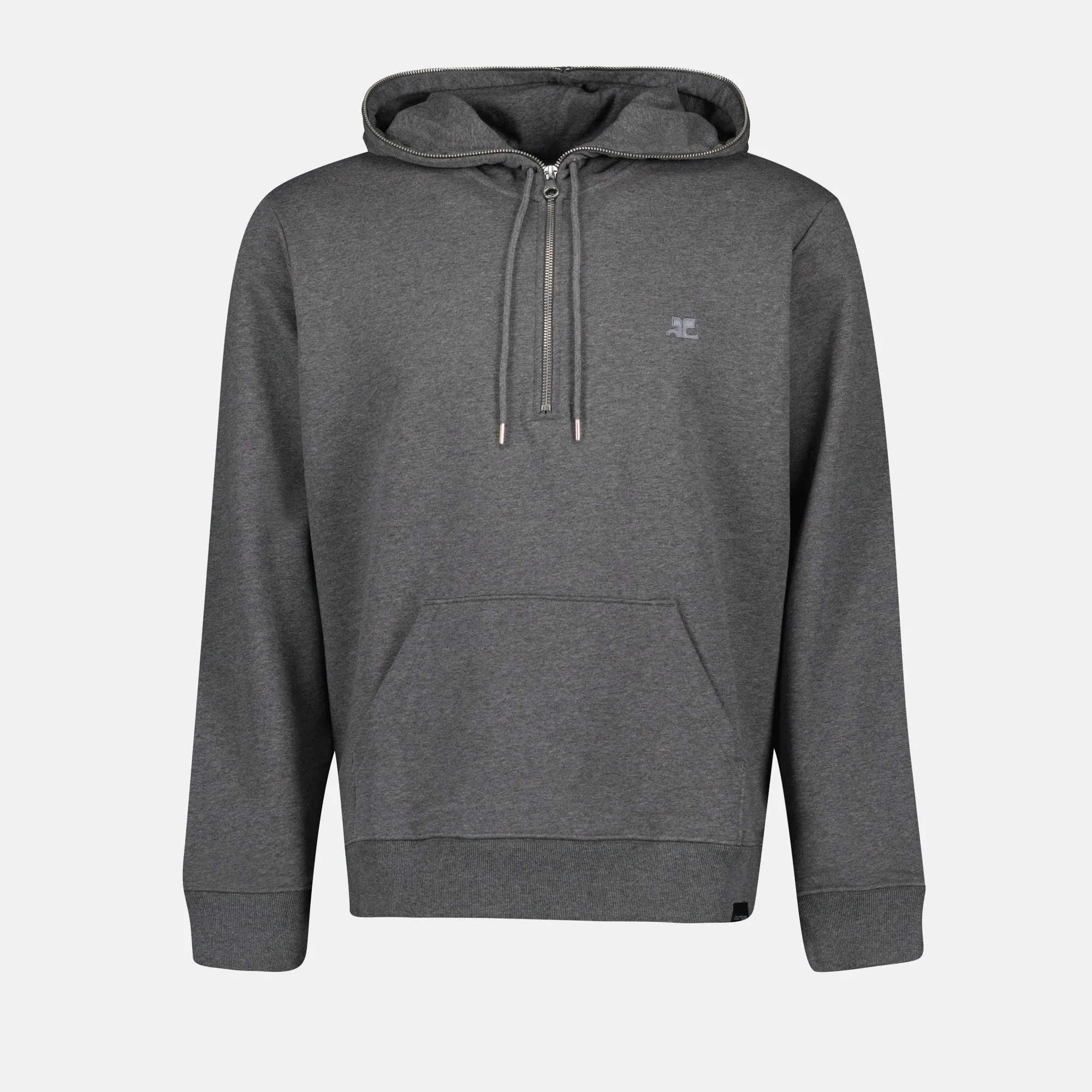 Zipped Hoodie with Stand-Up Collar